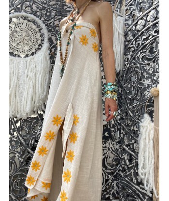 Robe Pampa Coconut/Curcuma Daisies Embroideries Sundress de votre