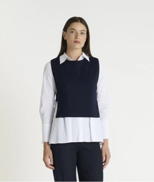 Pull sans manches Hana San Mokin Bleu Nuit Véritable concentré