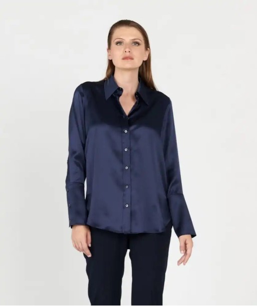 Chemise Hana San Nisha Bleu Nuit pas cher 