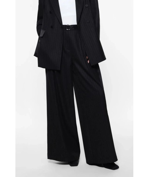 Pantalon large Imperial ceinturé à rayures Nero 50-70% off 