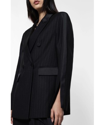 Blazer Imperial croisé à rayures Nero de pas cher