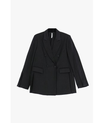 Blazer Imperial croisé à rayures Nero de pas cher