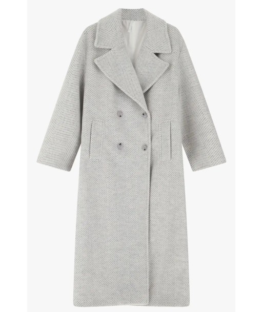 Manteau Imperial à revers Bianco/Grigio Jusqu'à 80% De Réduction