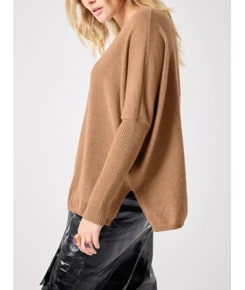 Pull poncho Notshy Faustine Camel Chiné de France