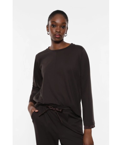 Sweat Imperial détail satin Brown Dans la société mordern