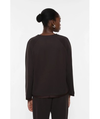 Sweat Imperial détail satin Brown Dans la société mordern