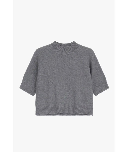 Pull manches courtes Imperial Grigio brillant des détails fins