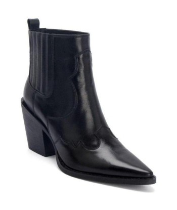 Bottines Style Western Noir Brillant de France