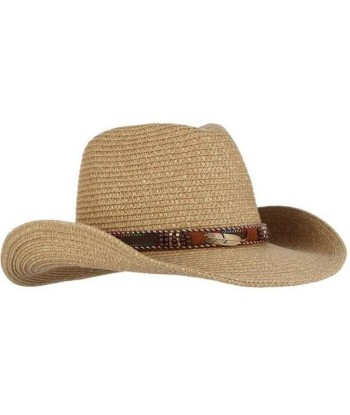 Chapeau De Cowboy En Paille Motif Feuille de l' environnement