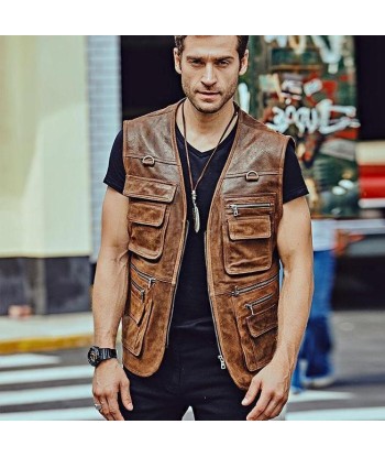 Gilet Cuir Homme Western sur le site 