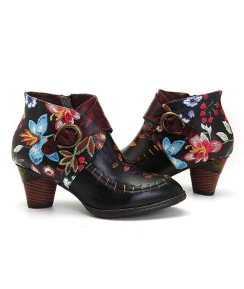 Bottes Western Femme Fleur Brodees pas cher 