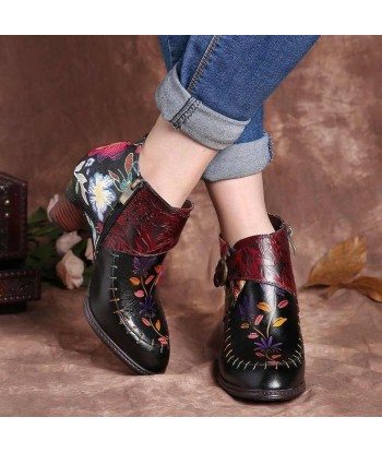 Bottes Western Femme Fleur Brodees pas cher 