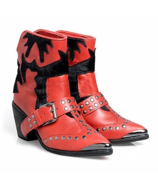 Bottes Cowboy Rouge Et Noir JUSQU'A -70%! 