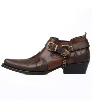 Botte Western Cuir Marron basket pas cher