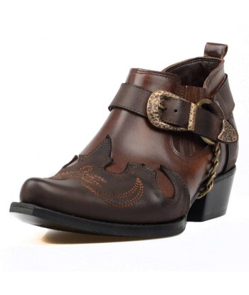 Botte Western Cuir Marron basket pas cher