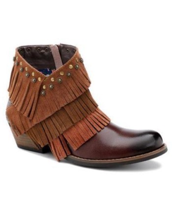 Bottine Cuir Western Marron Femme la livraison gratuite