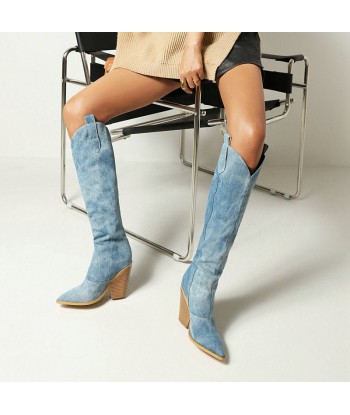 Bottes Cowboy Jeans Femme soldes