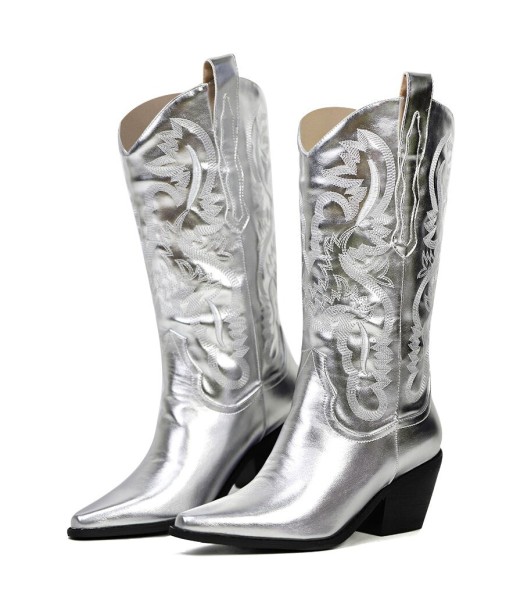 Bottes Cowboy Argent Femme vente chaude votre 