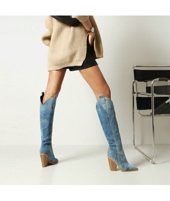 Bottes Cowboy Jeans Femme soldes