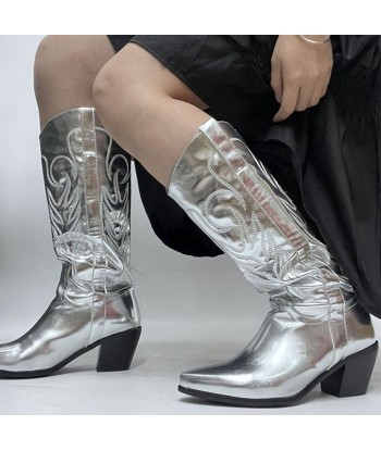 Bottes Cowboy Argent Femme vente chaude votre 