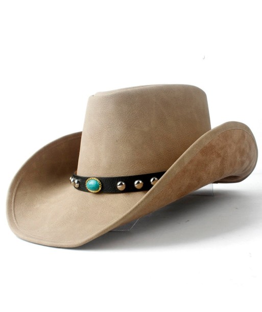 Chapeau De Cowboy En Cuir Perle Bleue meilleur choix