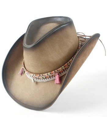 Chapeau De Cowboy En Cuir Marron Femme france