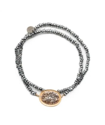 Bracelet Lsonge Double Eclat Stone Médaille Argent paiement sécurisé