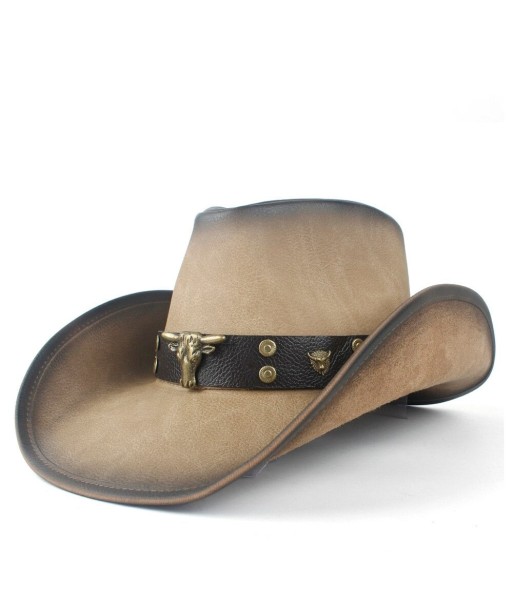 Chapeau De Cowboy En Cuir Tête De Taureau Doré vous aussi creer 