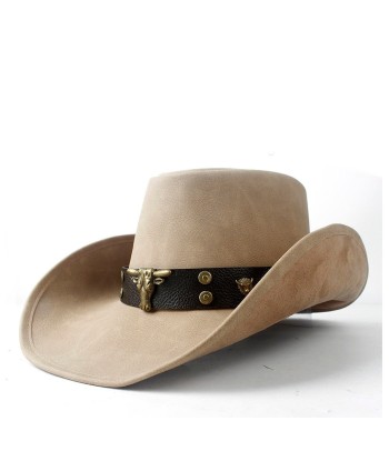 Chapeau De Cowboy En Cuir Tête De Taureau Doré vous aussi creer 