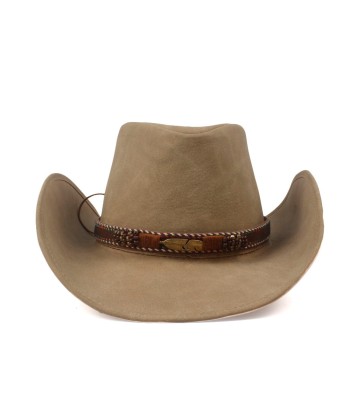 Chapeau De Cowboy Beige En Cuir Feuille Comparez plus de prix