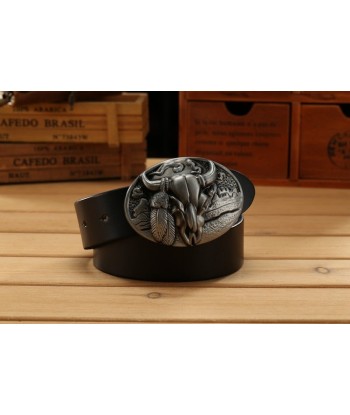 Ceinture Cowboy Cuir Tête de Buffalo acheter