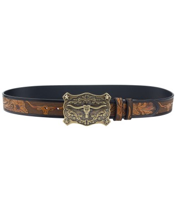 Ceinture Cowboy Cuir Taureau Étoilé de pas cher