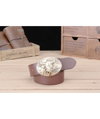 Ceinture Cowboy Cuir Tête de Buffalo acheter