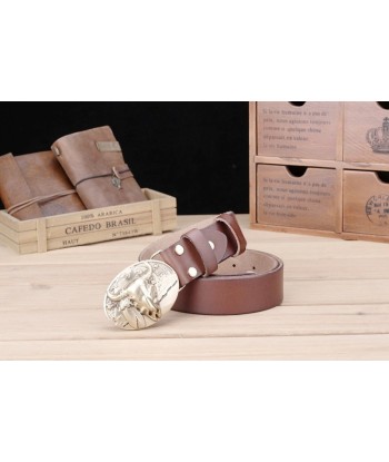 Ceinture Cowboy Cuir Tête de Buffalo acheter