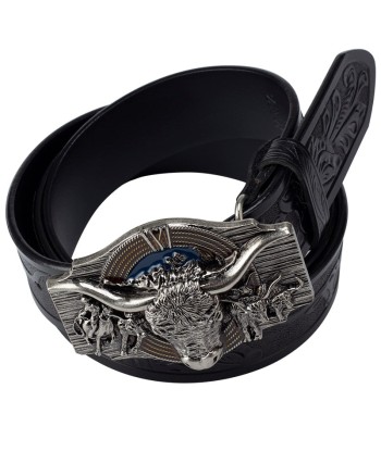 Ceinture Cowboy Cuir Tête de Taureau de votre