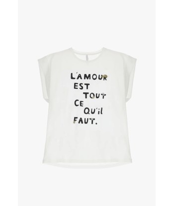 T-shirt Imperial "L'amour est tout ce qu'il faut" Bianco français