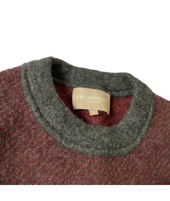 Pull gris & rouge Éric Bompard pas cher chine