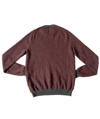 Pull gris & rouge Éric Bompard pas cher chine