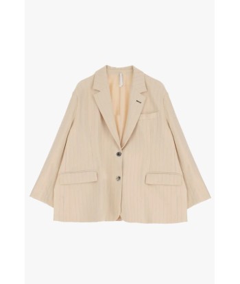 Blazer Oversize Imperial Rayures Beige le des métaux précieux