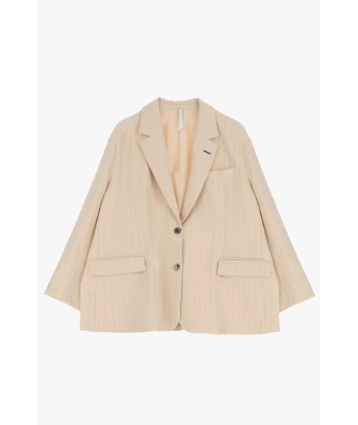 Blazer Oversize Imperial Rayures Beige le des métaux précieux