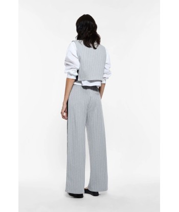 Pantalon Palazzo Imperial à bandes Bianco/Nero rembourrage situé sous