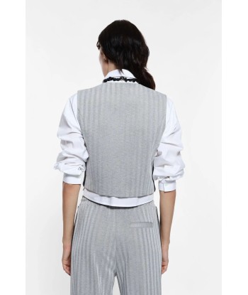 Gilet Imperial à bandes Bianco/Nero basket pas cher