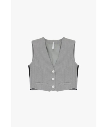 Gilet Imperial à bandes Bianco/Nero basket pas cher