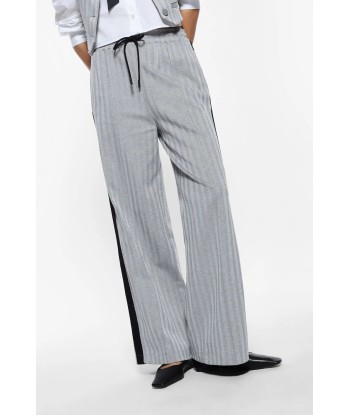 Pantalon Palazzo Imperial à bandes Bianco/Nero rembourrage situé sous