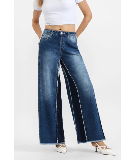 Jean Palazzo Please Bicolor Blu Denim destockage