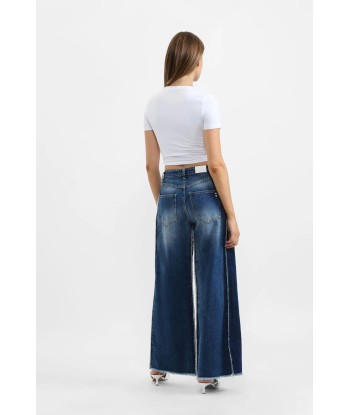 Jean Palazzo Please Bicolor Blu Denim destockage