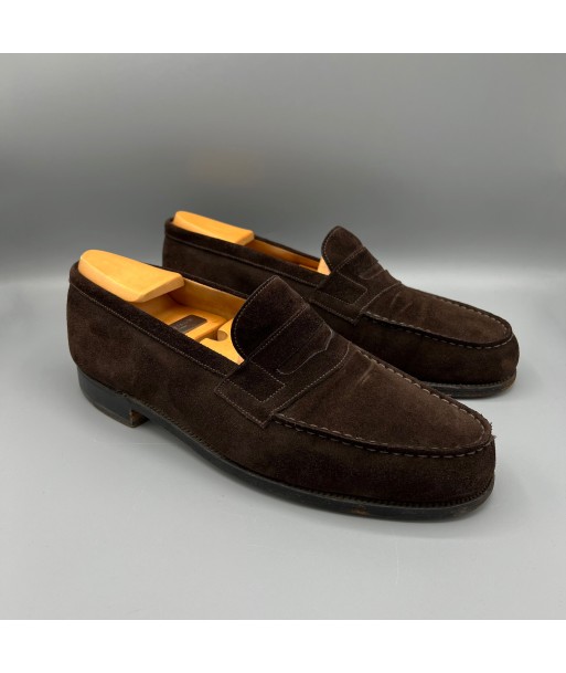 Mocassins en daim marron J.M Weston une grave pollution 