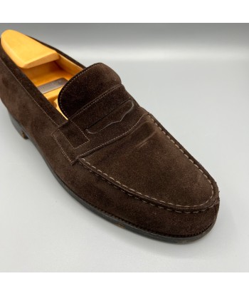 Mocassins en daim marron J.M Weston une grave pollution 