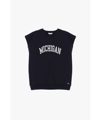 Sweat sans manches Please Michigan Blu/Panna 2024