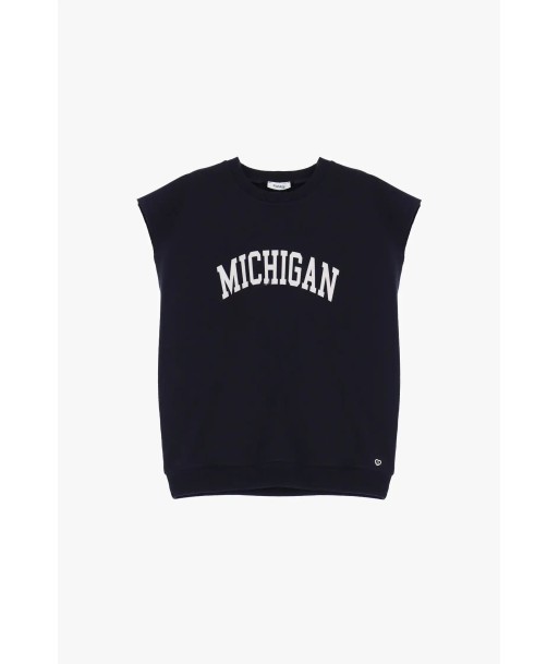 Sweat sans manches Please Michigan Blu/Panna 2024